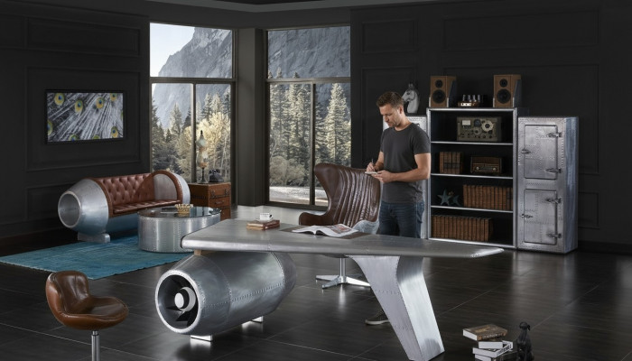 Airplane Wing Desk Office Desk Table Aviator Design Luxury Furniture