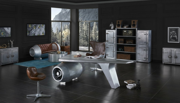 Airplane Wing Desk Office Desk Table Aviator Design Luxury Furniture