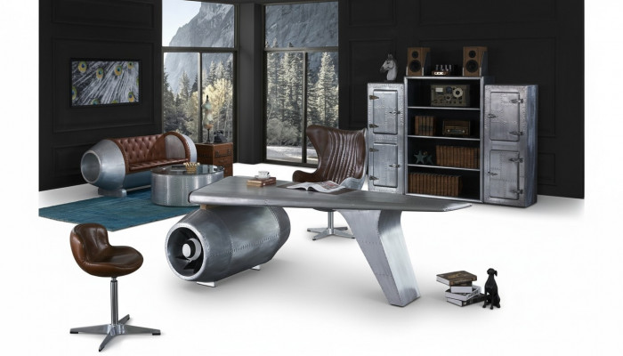 Airplane Wing Desk Office Desk Table Aviator Design Luxury Furniture