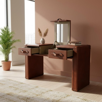 Dressing table hairdressing table cosmetic table dresser stool vintage leather suitcase new