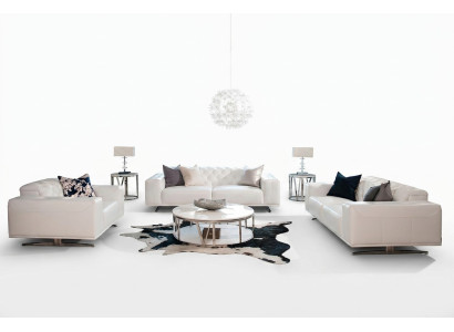 Chesterfield Sofa Suite Sofa Couch Upholstery Set Leather 3+2+1 Seater Leather Sofa