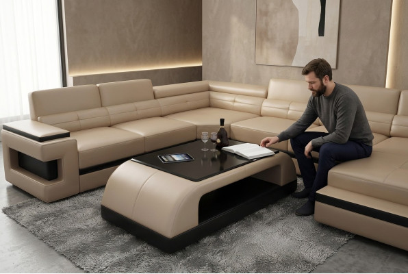 Coffee table glass design coffee table living room leather couch side tables