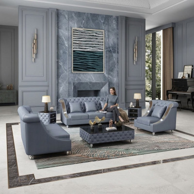 Leather sofa couch living room suite design modern 3 1 seater sofa new