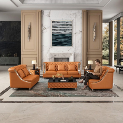 Designer three-seater couch sofa cushion seat 3-seater leather fabric design sofas