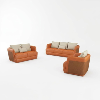 Luxury Sofa Design Couch Upholstery Modern Sofas 3-Seater Three-Seater Orange Big XXL