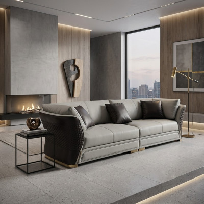 Couch Upholstery Design Sofa Modern 4-Seater Sofas Living Room Decor Furniture