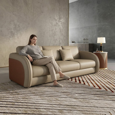Three-seater couch upholstery design sofa modern 3-seater sofas room furniture beige