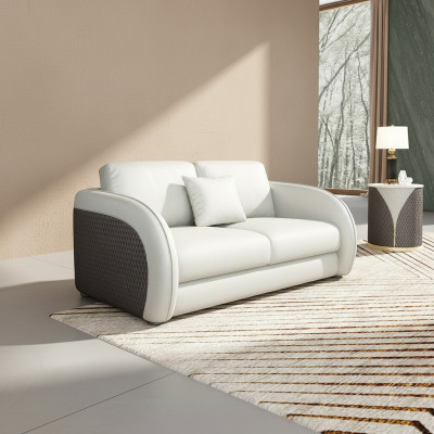 Leather Sofa Couch Living Area 2-Seater Design Modern Sofa Two-Seater Genuine Leather