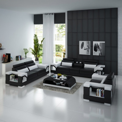 Leather sofa couch sofa set 321 set design modern sofa USB seat sofas