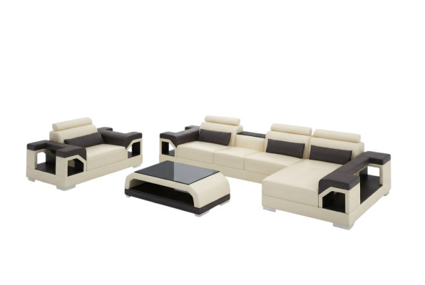 Living room corner sofa L shape armchair set suite modern sofa leather seating corner