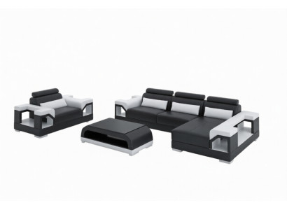 Living area corner sofa L-shape armchair set furnishing modern sofa leather couch new