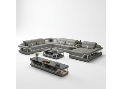 U-shaped living landscape corner sofa coffee table sideboard design 3-piece living landscape