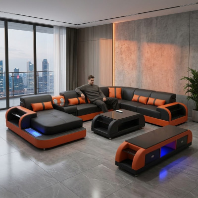 Design corner suite leather sofa corner sofa luxury living landscape leather sofa couch upholstery