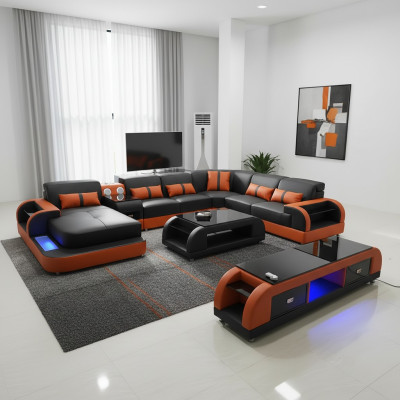 Design corner suite leather sofa corner sofa luxury living landscape leather sofa couch upholstery