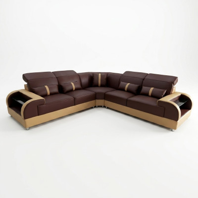 Couch corner sofa leather living landscape suite design modern sofa L-shape LED USB