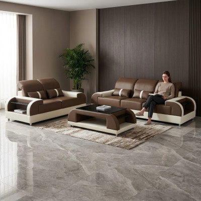Designer furniture modern 3+3 seat sofa set couch seating sofa leather sofa new