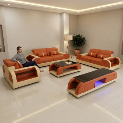 Sofa set 3 2 1 seater coffee table sideboard set design modern 5-piece.