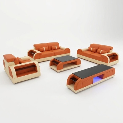 Sofa set 3 2 1 seater coffee table sideboard set design modern 5-piece.