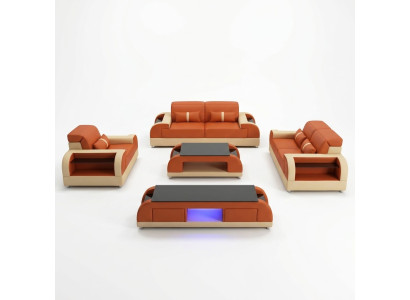 Design sofa set 3 2 1 seater coffee table 4-piece living room set USB complete
