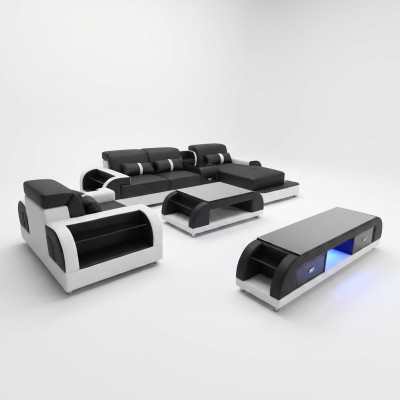 Couch corner sofa leather living landscape suite design modern sofa L-shape coffee table