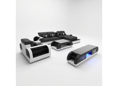 Couch corner sofa leather living landscape suite design modern sofa L-shape coffee table
