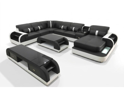 Corner sofa upholstery corner sofa U shape coffee table sideboard leather sofa living landscape new