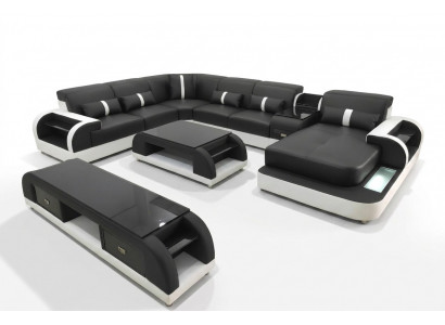 Corner sofa upholstery corner sofa U shape coffee table sideboard leather sofa living landscape new