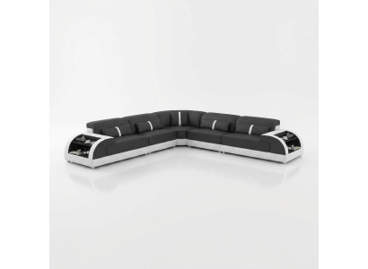 Leather sofa L-shaped couch living landscape corner sofa suite modern design sofa USB