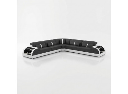 Leather sofa L-shaped couch living landscape corner sofa suite modern design sofa USB
