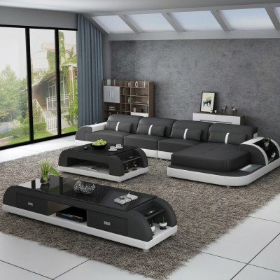 Living area corner sofa L-shape sofa couch design couch leather modern upholstery new