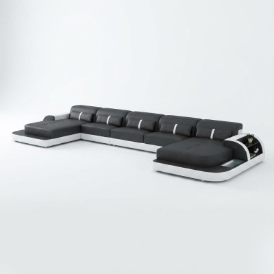Corner sofa leather sofa with USB big U-shaped living room sofa couch set leather new