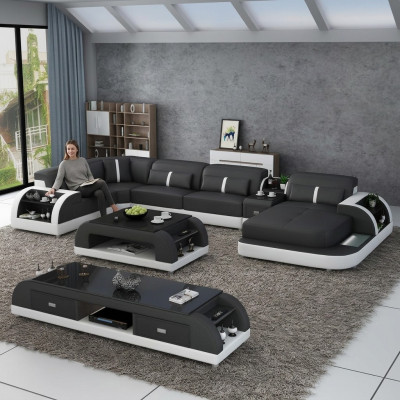 Modern designer U-shaped sectional sofa living landscape couch sofas upholstered corner sofa new