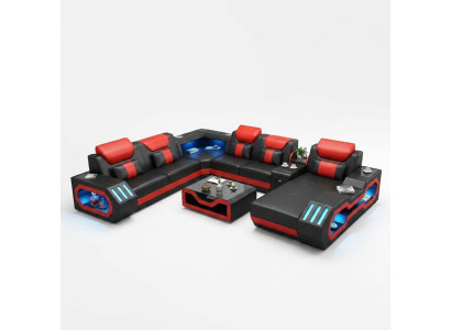 Sectional U-shaped sofa coffee table upholstery corner set corner sofa sofa upholstery seating corner