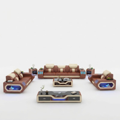 Sofa set 3+2+1 seater coffee table sideboard set design modern 5-piece.
