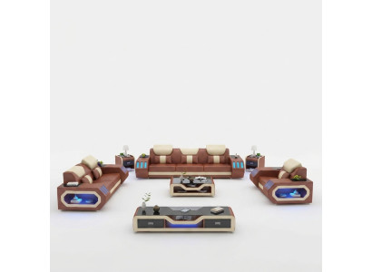 Sofa set 3+2+1 seater coffee table sideboard set design modern 5-piece.