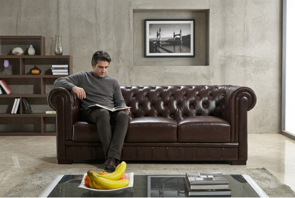 Three-seater couch upholstery design sofa modern 3-seater sofas chesterfield brown