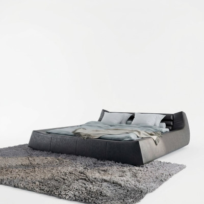 Double Bed Design de Luxe Luxury Upholstered Bed Designer Bed Leather Beds For