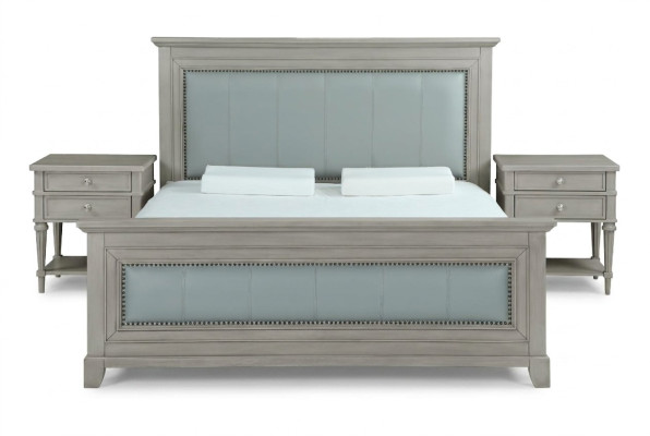 Bedroom bed nightstands 3-piece set design luxury beds wood double bed new