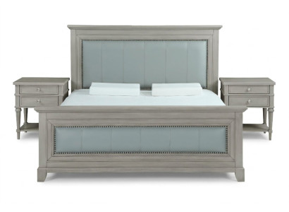 Bedroom bed nightstands 3-piece set design luxury beds wood double bed new