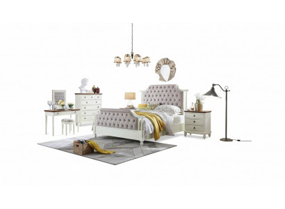 Double bed, classical beds, colonial textile beds, Chesterfield, Gründerzeit.