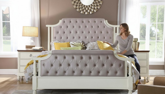 Bedroom set bed 2x bedside table 3-piece. Beds founder time luxury Chesterfield