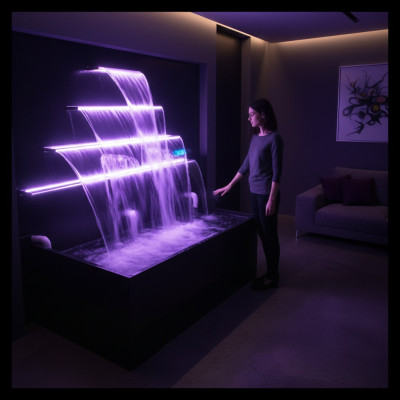Waterfall Fountain Pool Installation Stainless Steel Water Features Swimming Pool Decoration