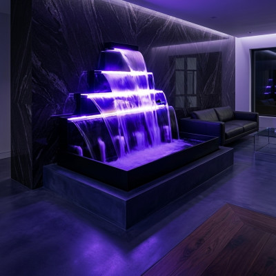 Waterfall Fountain Pool Installation Stainless Steel Water Features Swimming Pool Decoration
