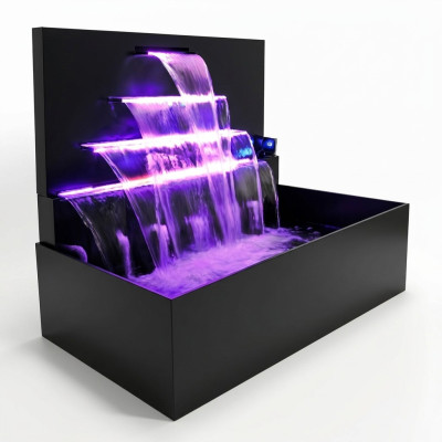 Waterfall Fountain Pool Installation Stainless Steel Water Features Swimming Pool Decoration