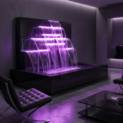 Waterfall pool installation fountain stainless steel decoration water features swimming pool