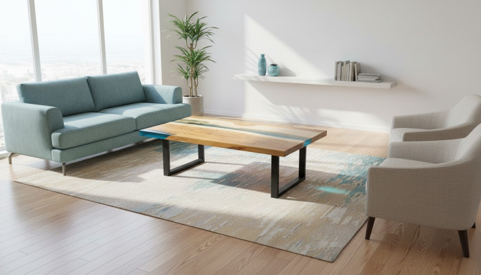 Coffee table river table epoxy resin solid tables 120x70 river table real wood