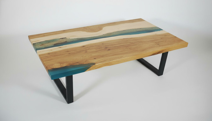 Coffee table river table epoxy resin solid tables 120x70 river table real wood