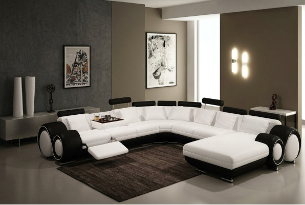 Leather Sofa with USB Couch XXL Living Landscape Leather Couch Big Sofa Corner Sofa