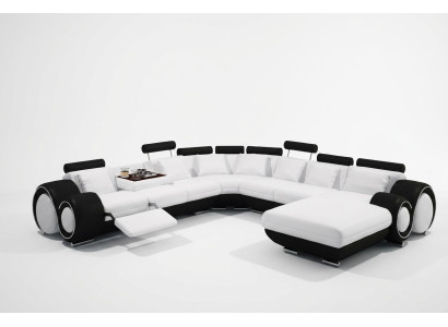 Leather Sofa with USB Couch XXL Living Landscape Leather Couch Big Sofa Corner Sofa