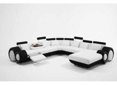 Leather Sofa with USB Couch XXL Living Landscape Leather Couch Big Sofa Corner Sofa